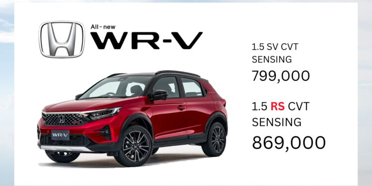 All-new Honda WR-V 1.5 CVT : 799,000 – 869,000 บาท