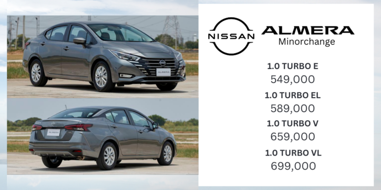 Nissan ALMERA Minorchange : 549,000 – 699,000 บาท