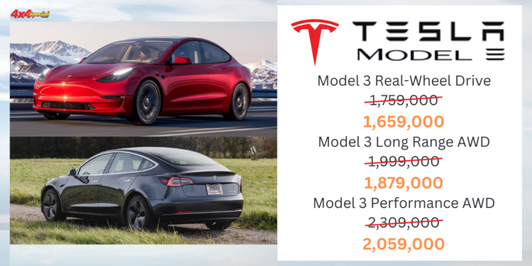 ลดอีก ! TESLA Model 3 ไทยลดราคาลงอีก 250,000 บาท | TESLA Model 3 : 1,659,000 – 2,059,000 บาท